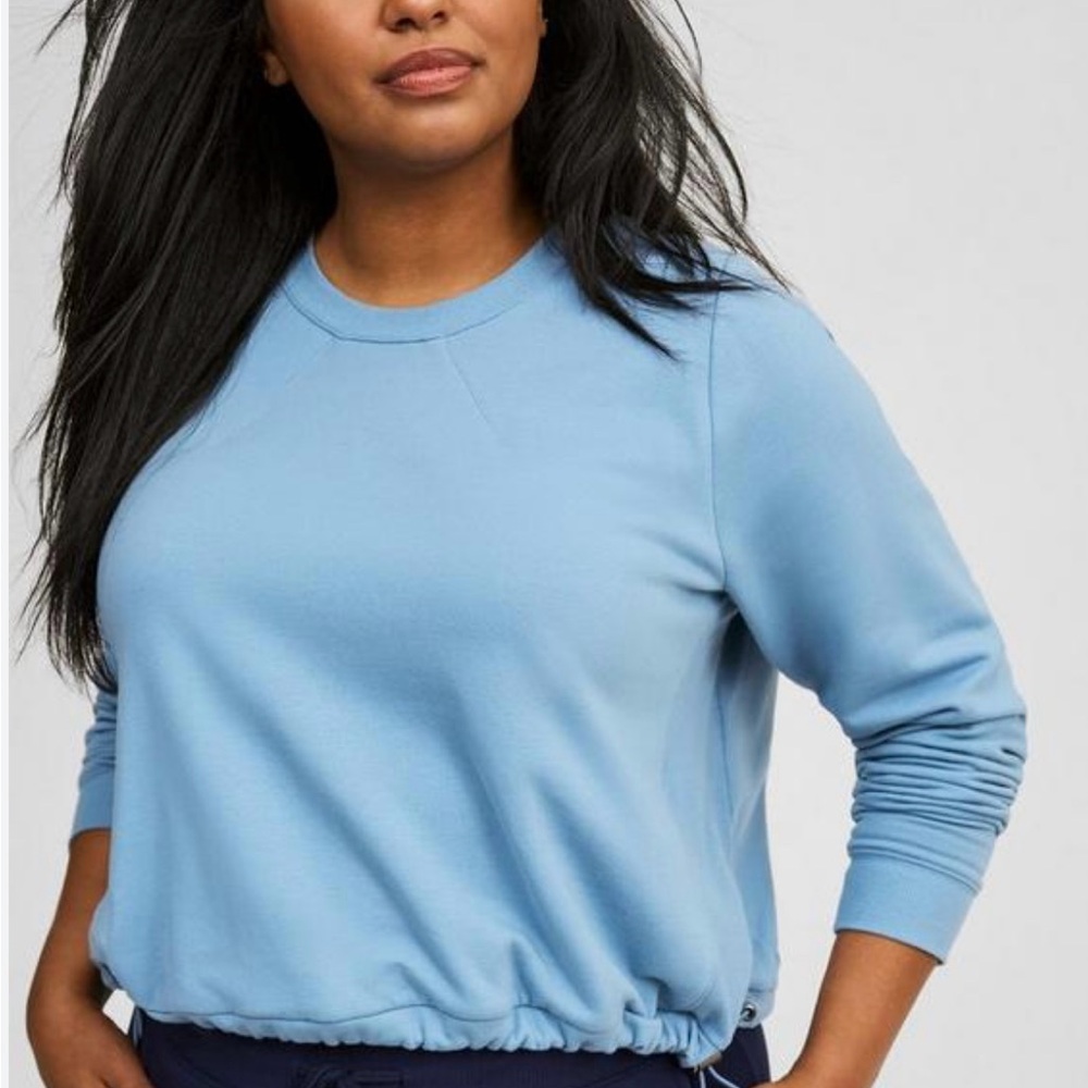 Torrid Bungee Sweatshirt Light Blue Crop Super Soft Fall Winter Active 4x